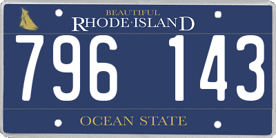 RI license plate 796143
