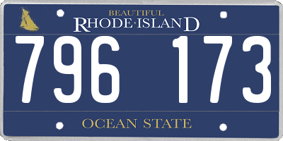 RI license plate 796173
