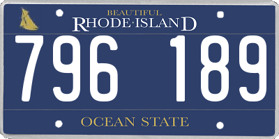 RI license plate 796189