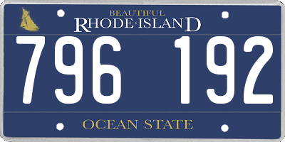 RI license plate 796192
