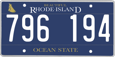 RI license plate 796194
