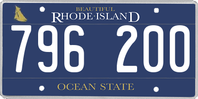 RI license plate 796200
