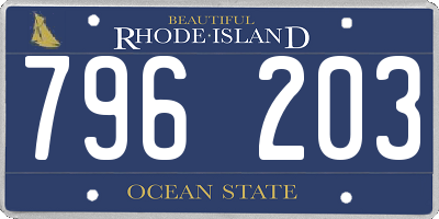 RI license plate 796203