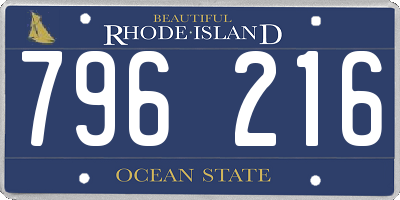 RI license plate 796216