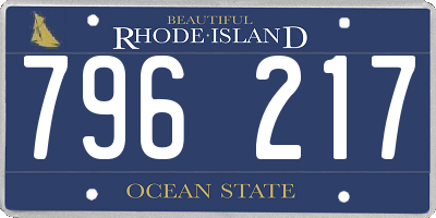 RI license plate 796217
