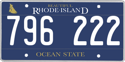RI license plate 796222