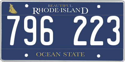 RI license plate 796223