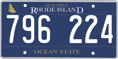RI license plate 796224