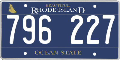 RI license plate 796227