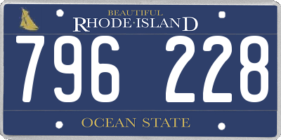 RI license plate 796228