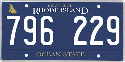RI license plate 796229
