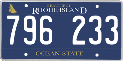 RI license plate 796233