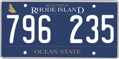 RI license plate 796235