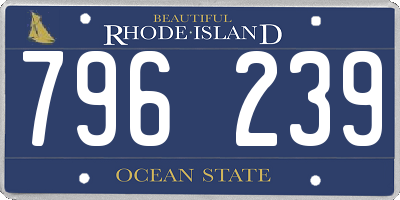 RI license plate 796239
