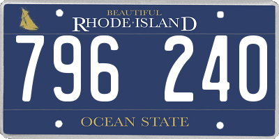 RI license plate 796240