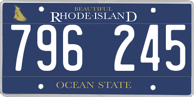 RI license plate 796245