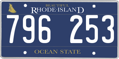RI license plate 796253