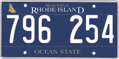 RI license plate 796254