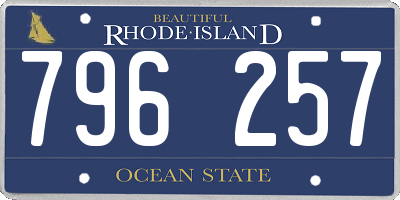 RI license plate 796257