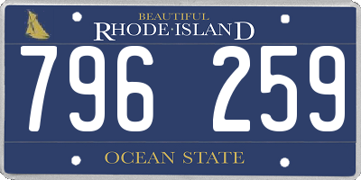RI license plate 796259