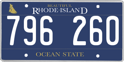 RI license plate 796260