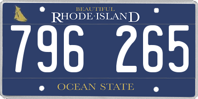 RI license plate 796265