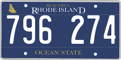 RI license plate 796274
