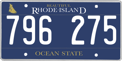 RI license plate 796275
