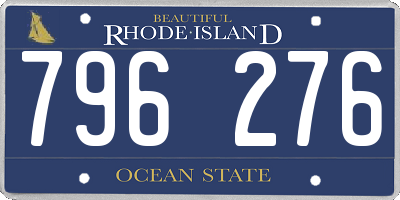 RI license plate 796276