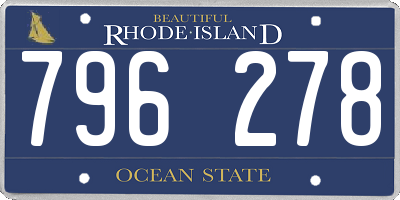 RI license plate 796278