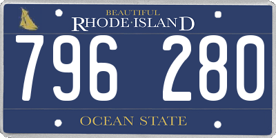 RI license plate 796280