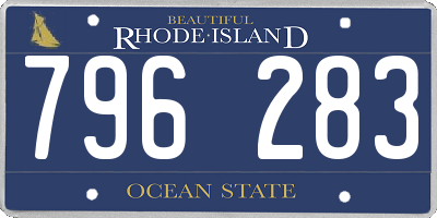 RI license plate 796283