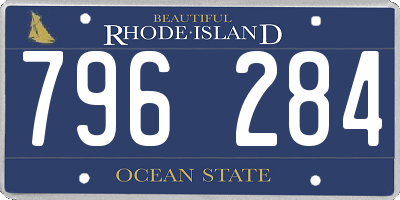 RI license plate 796284