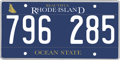 RI license plate 796285