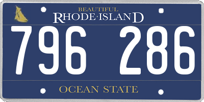 RI license plate 796286