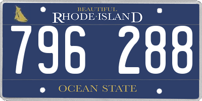 RI license plate 796288