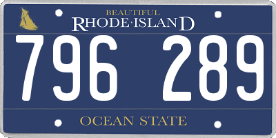 RI license plate 796289