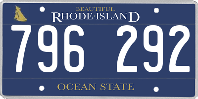 RI license plate 796292