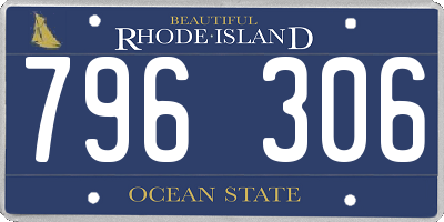 RI license plate 796306
