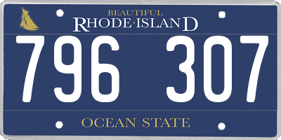 RI license plate 796307