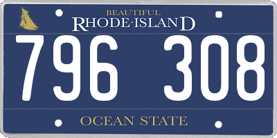 RI license plate 796308