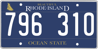 RI license plate 796310