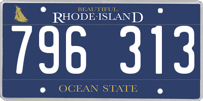 RI license plate 796313