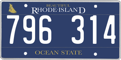 RI license plate 796314