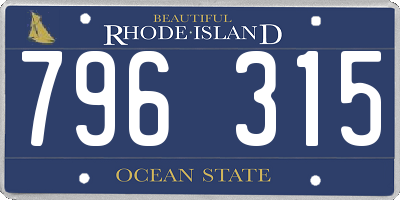 RI license plate 796315