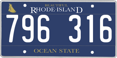 RI license plate 796316