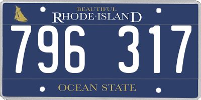 RI license plate 796317