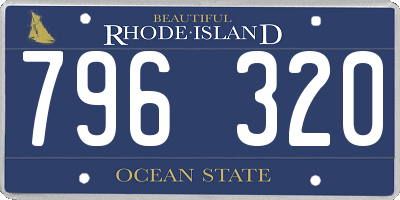 RI license plate 796320