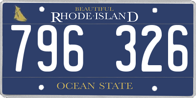RI license plate 796326