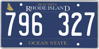 RI license plate 796327